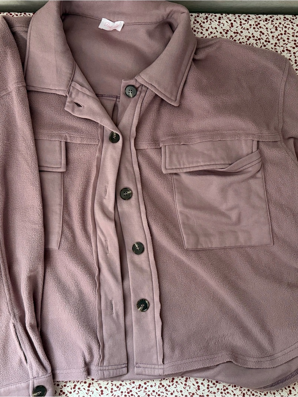Pink Lily Mauve Button-Up Shacket